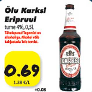 Allahindlus - Õlu karksi Eripruul tume 4%, 0,5 l