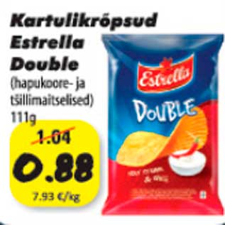 Allahindlus - Kartulikrõpsud Estrella Double (hapukoore- ja tšillimaitselised)111g