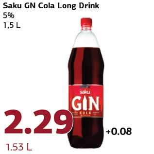 Allahindlus - Saku GN Cola Long Drink 5% 1,5 L