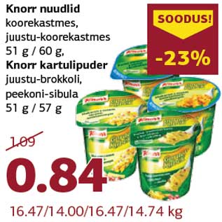 Allahindlus - Knorr nuudlid, Knorr kartulipuder