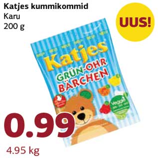 Allahindlus - Katjes kummikommid Karu 200 g