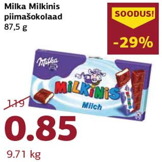 Allahindlus - Milka Milkinis piimašokolaad 87,5 g