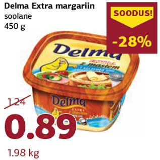 Allahindlus - Delma Extra margariin soolane 450 g