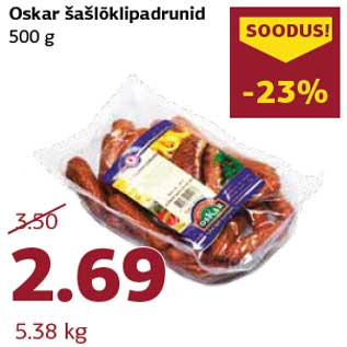 Allahindlus - Oskar šašlõklipadrunid 500 g