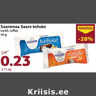 Allahindlus - Saaremaa Saare kohuke vanilli, toffee 40 g