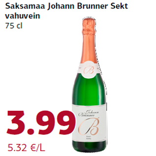 Allahindlus - Saksamaa Johann Brunner Sekt vahuvein 75 cl