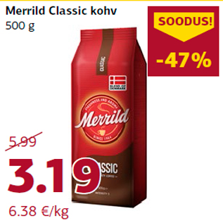 Allahindlus - Merrild Classic kohv 500 g