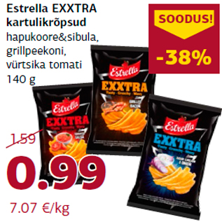 Allahindlus - Estrella EXXTRA kartulikrõpsud