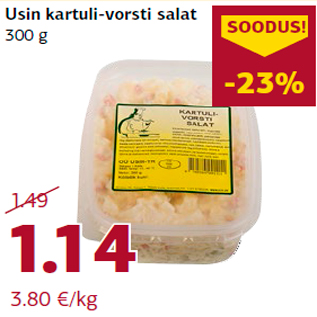 Allahindlus - Usin kartuli-vorsti salat 300 g