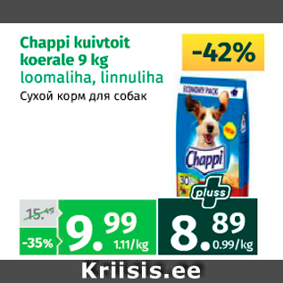 Allahindlus - Chappi kuivtoit koerale 9 kg