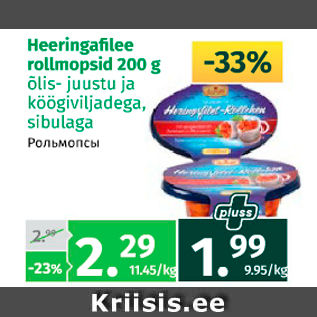 Allahindlus - Heeringafilee rollmopsid 200 g