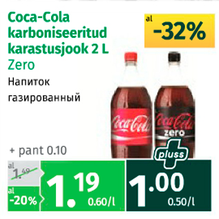 Allahindlus - Coca-Cola karboniseeritud karastusjook 2 l