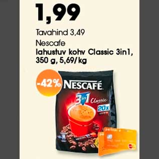 Allahindlus - Nescafe lahustuv kohv Classic 3in1