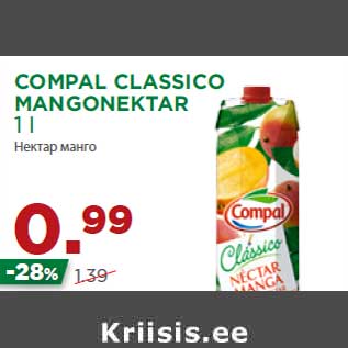 Allahindlus - COMPAL CLASSICO MANGONEKTAR 1 l