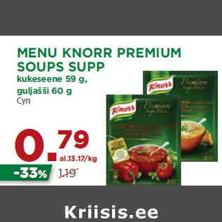 Allahindlus - MENU KNORR PREMIUM SOUPS SUPP