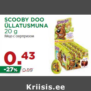 Allahindlus - SCOOBY DOO ÜLLATUSMUNA 20 g