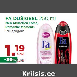 Allahindlus - FA DUŠIGEEL 250 ml