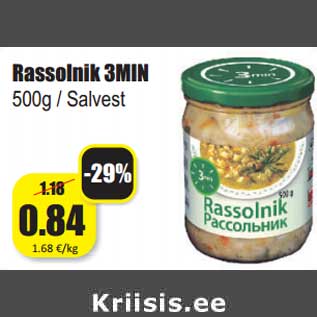 Allahindlus - Rassolnik 3MIN 500g / Salvest