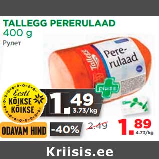 Allahindlus - TALLEGG PERERULAAD 400 g