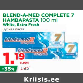 Allahindlus - BLEND-A-MED COMPLETE 7 HAMBAPASTA 100 ml White, Extra Fresh