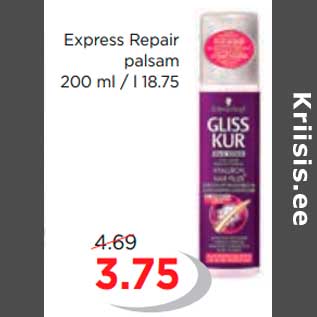 Allahindlus - GLISS KUR Express Repair palsam 200 ml / l 18.75