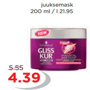 Allahindlus - GLISS KUR juuksemask 200 ml / l 21.95