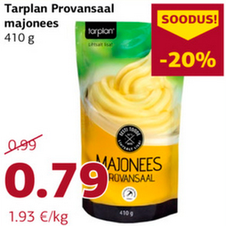 Allahindlus - Tarplan Provansaal majonees 410 g