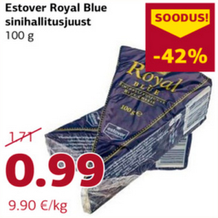 Allahindlus - Estover Royal Blue sinihallitusjuust 100 g