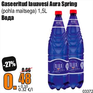 Allahindlus - Gaseeritud lauavesi Aura Spring