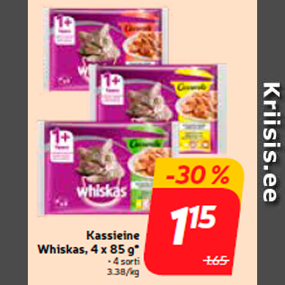 Allahindlus - Kassieine Whiskas, 4 x 85 g*