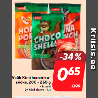 Allahindlus - Valik Rimi hommikusööke, 200 - 250 g