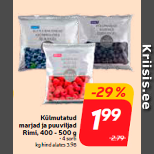 Allahindlus - Külmutatud marjad ja puuviljad Rimi, 400 - 500 g