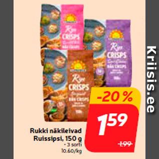 Allahindlus - Rukki näkileivad Ruissipsi, 150 g