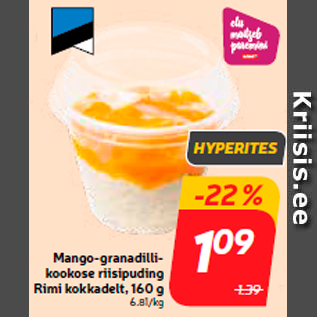 Allahindlus - Mango-granadilli-kookose riisipuding Rimi kokkadelt, 160