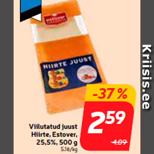 Allahindlus - Viilutatud juust Hiirte, Estover, 25,5%, 500 g