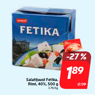 Allahindlus - Salatijuust Fetika, Rimi, 40%, 500 g