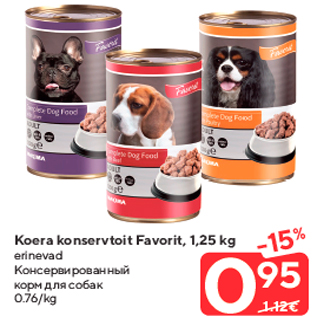 Allahindlus - Koera konservtoit Favorit, 1,25 kg