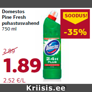 Allahindlus - Domestos Pine Fresh puhastusvahend 750 ml