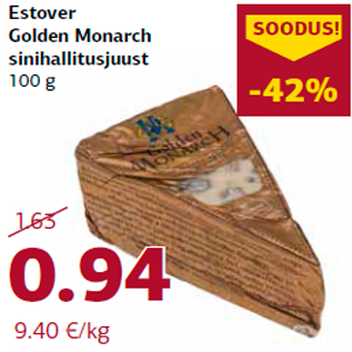 Allahindlus - Estover Golden Monarch sinihallitusjuust 100 g