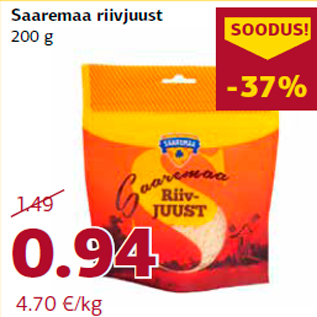 Allahindlus - Saaremaa riivjuust 200 g