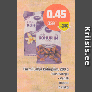 Allahindlus - Farmi Lahja kohupiim, 200 g