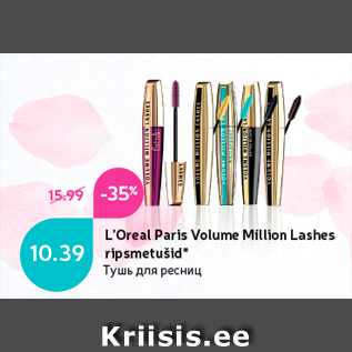 Allahindlus - L’Oreal Paris Volume Million Lashes ripsmetušid*