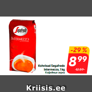 Allahindlus - Kohvioad Segafredo Intermezzo, 1 kg