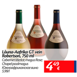 Allahindlus - Lõuna-Aafrika GT vein Robertson, 750 ml