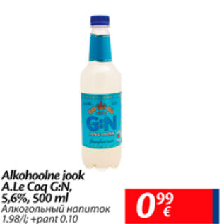 Allahindlus - Alkohoolne jook A.Le Coq G:N