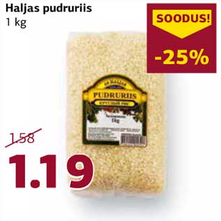 Allahindlus - Haljas pudruriis 1 kg