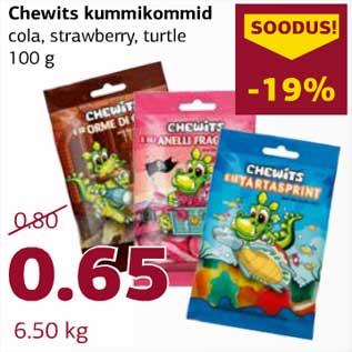 Allahindlus - Chewits kummikommid