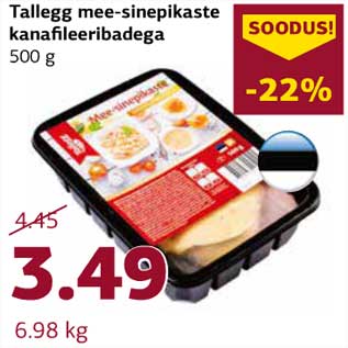 Allahindlus - Tallegg mee-sinepikaste kanafileeribadega 500 g