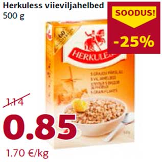 Allahindlus - Herkuless viieviljahelbed 500 g