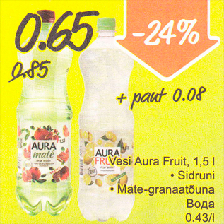 Allahindlus - Vesi Aura Fruit, 1,5 l